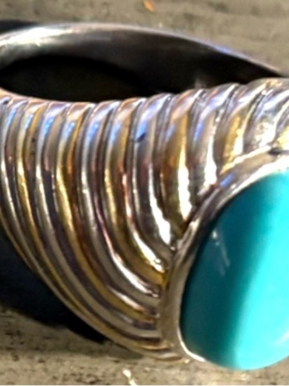 Sterling Silver Women's Turquoise Ring - Teal Stone